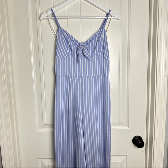 J. Crew preppy white and blue striped jumpsuit size 00 - Picture 2 of 8